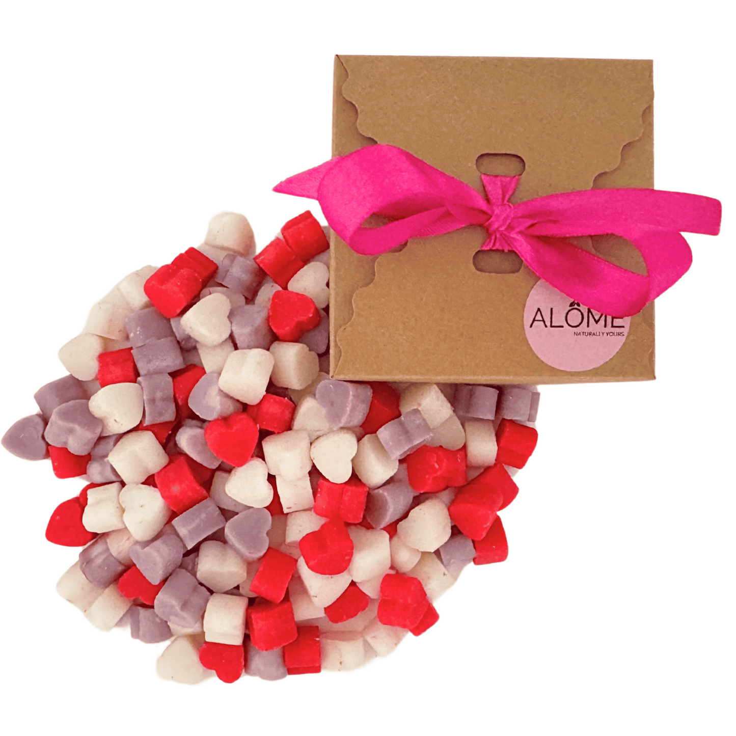 Hartjes waxmelts met cadeaudoosje.