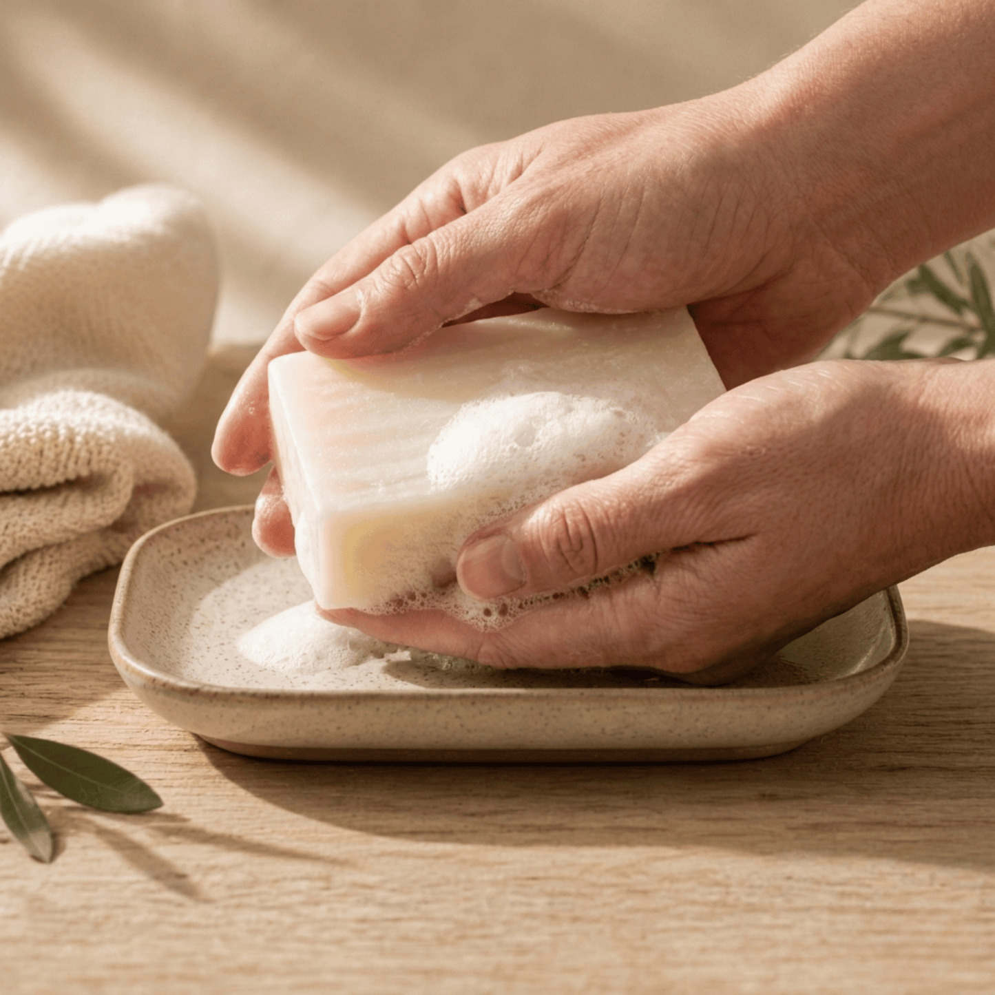 Natuurlijke vegan sheaboter zeep met hydraterende werking