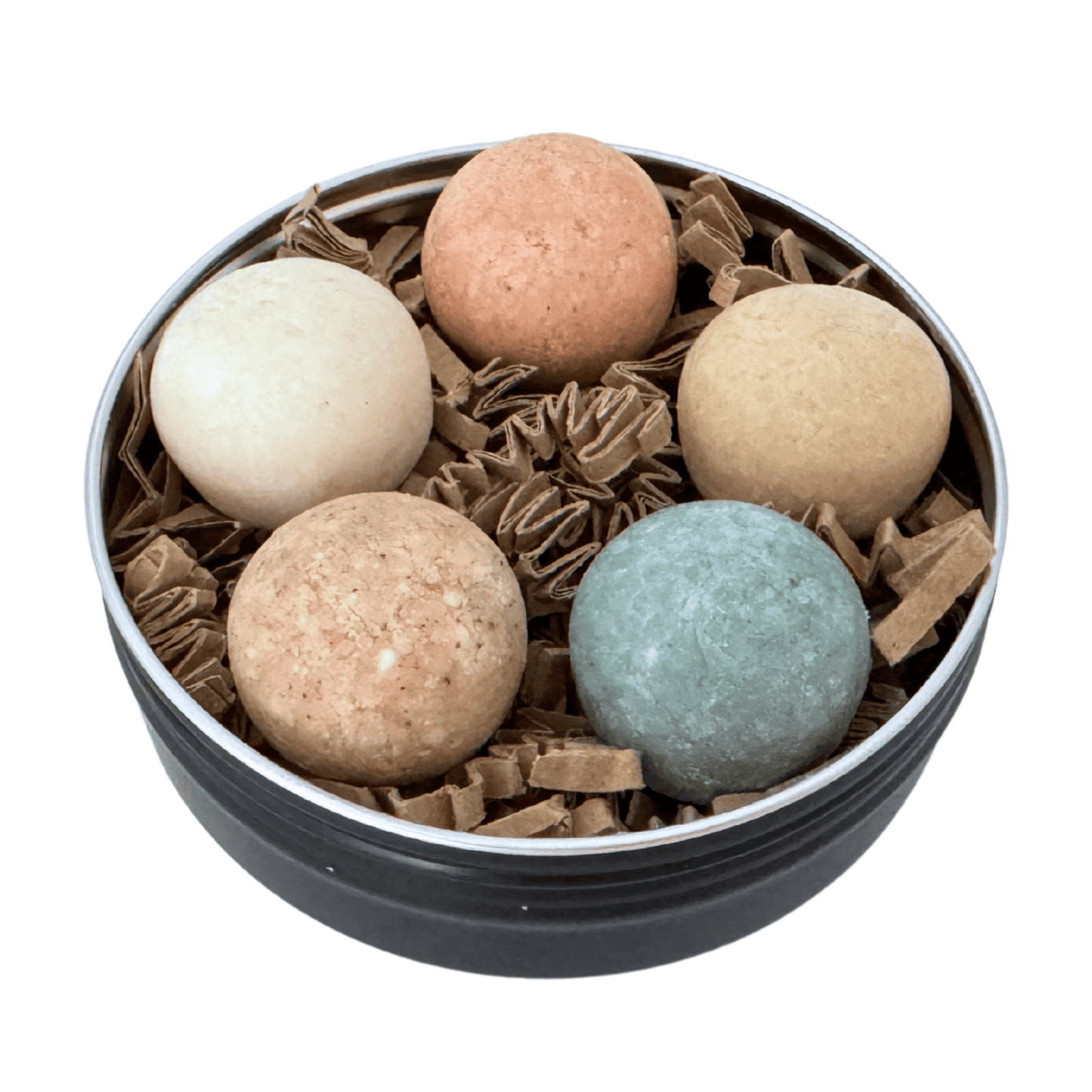 5 verschillende shampoo bars in verpakking