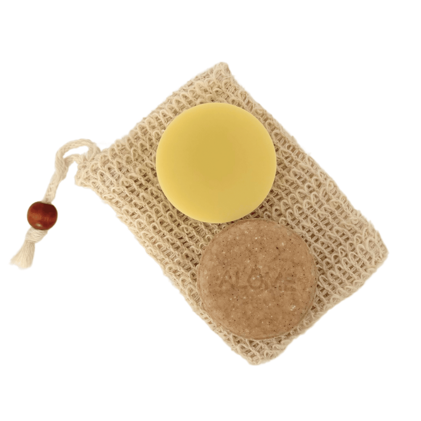 Zeepzakje met vet haar shampoo bar en conditioner bar