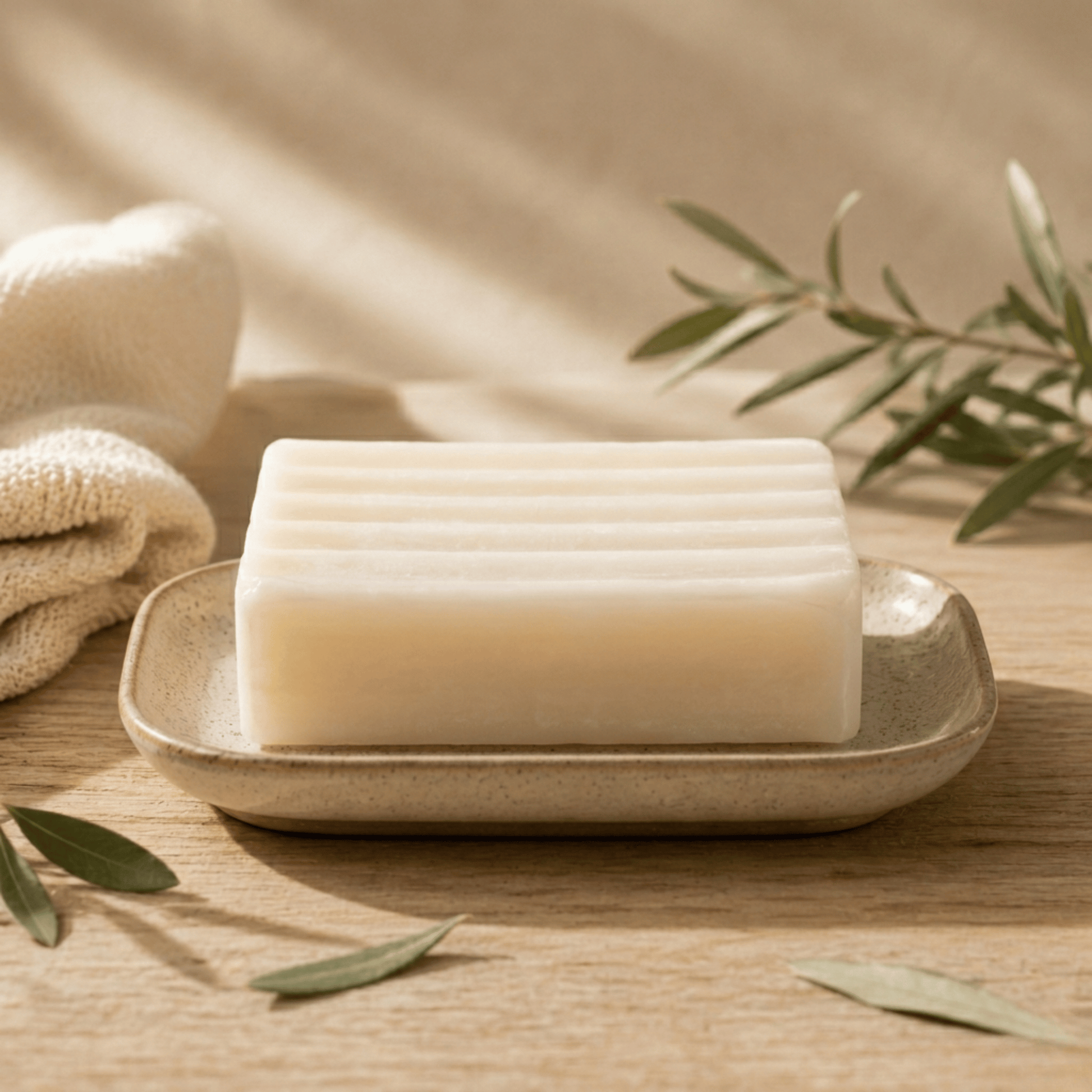 Handgemaakte tea tree zeep met natuurlijke tea tree olie voor een onzuivere en acne gevoelige huid