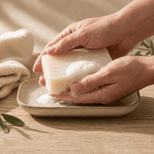 Natuurlijke vegan sheaboter zeep met hydraterende werking