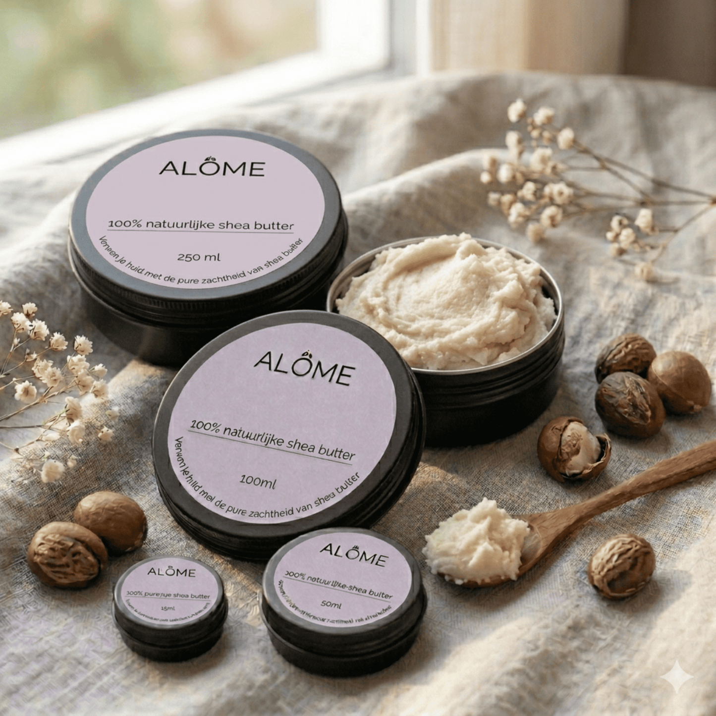 Ongeraffineerde shea boter in duurzame verpakking