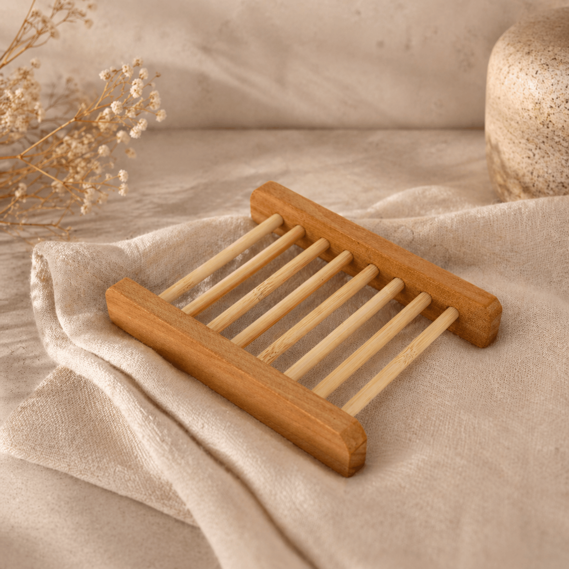 Shampoo bar en zeephouder duurzaam hout, plastic vrij