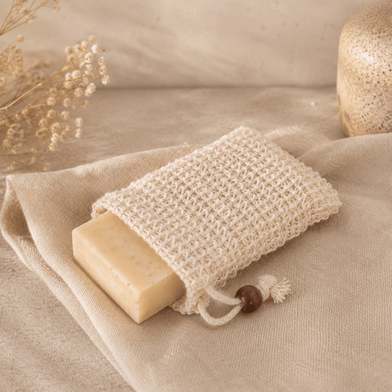 Duurzaam zeepzakje voor zeepbars en shampoo bars