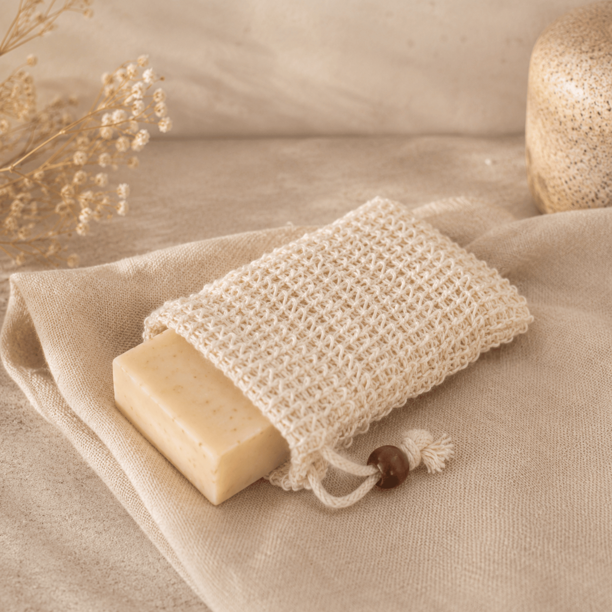 Duurzaam zeepzakje voor zeepbars en shampoo bars